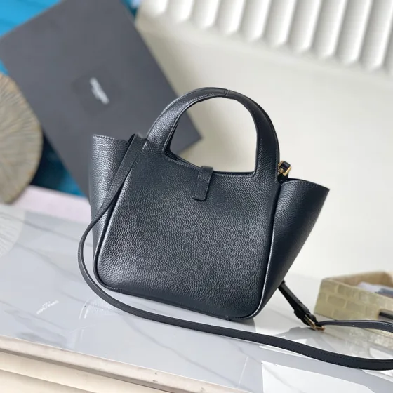 YSL Le 5 À 7 Mini Tote In Pelle graffiata Nero Borsa tote