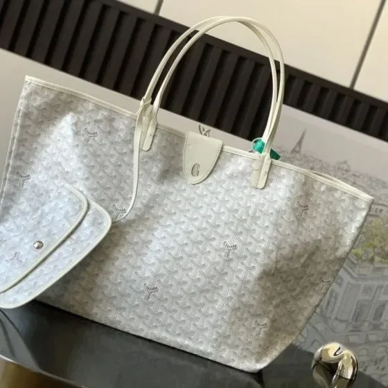 Goyard Saint Louis White Tote Bag
