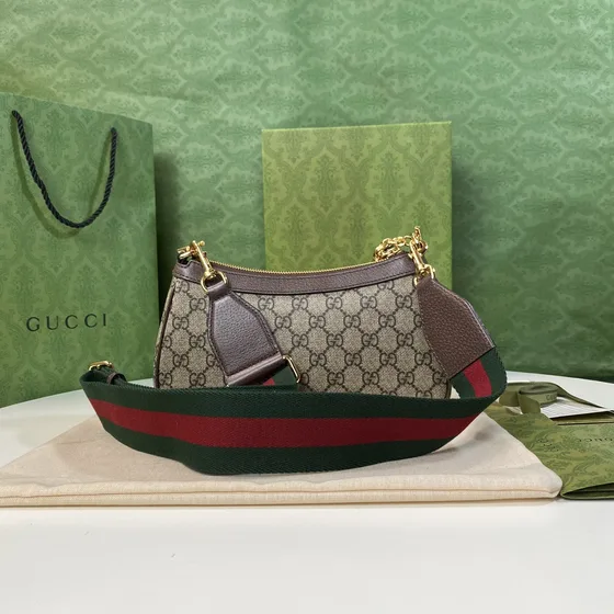 Gucci Ophidia Gg Small Bolso de mano With Strawberry Charm Beige Ebony Bolso bandolera
