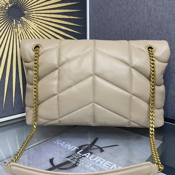 YSL Loulou Puffer Beige Bolso bandolera