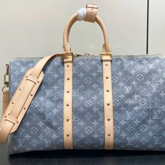 Louis Vuitton Keepall 45 Blue Monogram Denim 45 travel