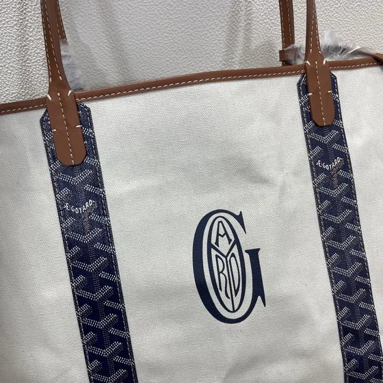 Goyard Saint Louis Pm Tote Putih & Biru laut Biru Tote Bag