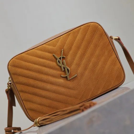 YSL Lou Camera Bag Caramel Brown Crossbody