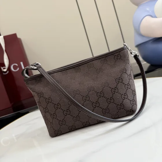 Gucci Gg Kanvas Messenger Bag Dark Coklat Crossbody