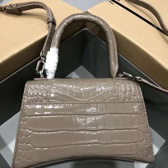 Balenciaga Hourglass Small Top Handle Bag Taupe Top Handle