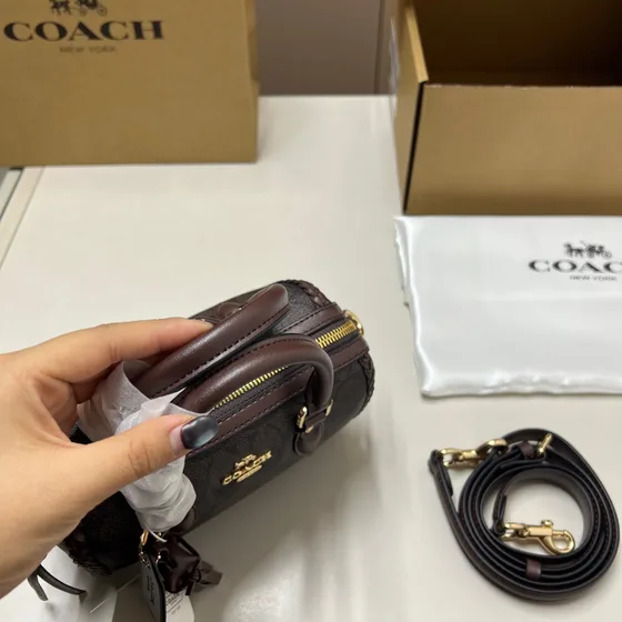 Coach Rowan Satchel With Braid Detail Marrón Asa superior