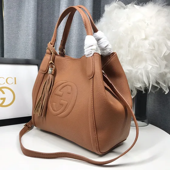 Gucci Soho Kulit Shoulder Bag Coklat 30x26x14cm Shoulder Bag