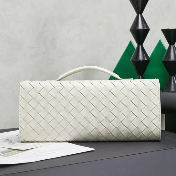 Bottega Veneta Andiamo Long Clutch White Clutch
