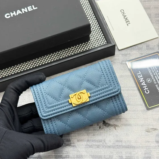 Chanel Boy Blue Card Holder