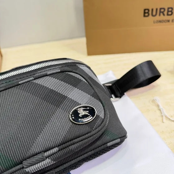 Burberry Cason Check Belt Bag Charcoal Check Belt Bag