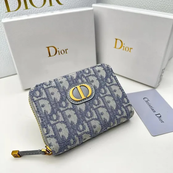 Dior 30 Montaigne Zipped Coin Purse Blau Coin Purse