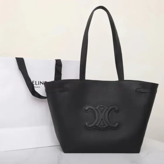 Celine Triomphe Cabas Black Tote Bag