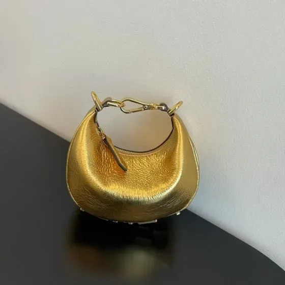 Fendi Le Cagole Mini Bag Gold Hobo