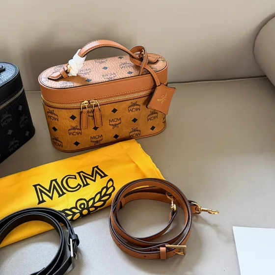 MCM Rockstar Vanity Case Cognac Top Handle