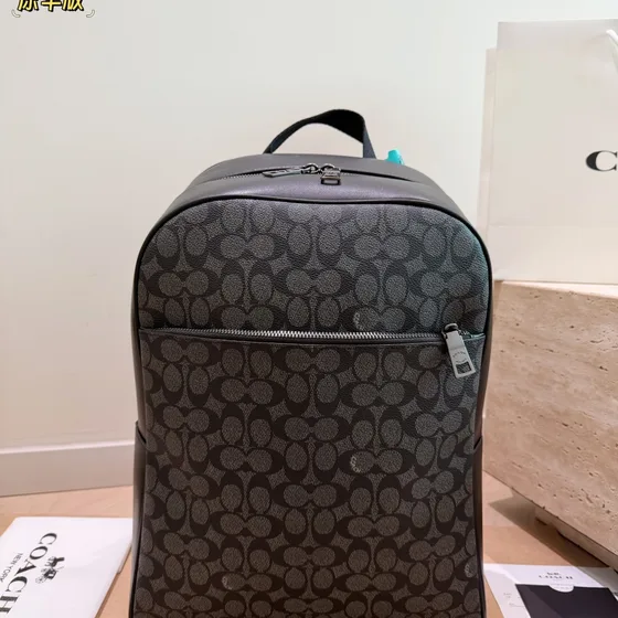 Coach Signature Lerret Ryggsekk Gray Ryggsekk
