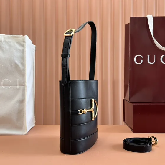 Gucci Horsebit Small Сумка-ведро Чёрный Crossbody