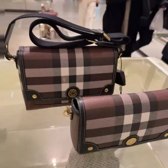 Burberry Check Crossbody Bag Dark Birch Brown Check Crossbody