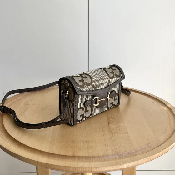 Gucci Horsebit 1955 Mini Bag 699296 Beige Brown 18 12 5cm Crossbody
