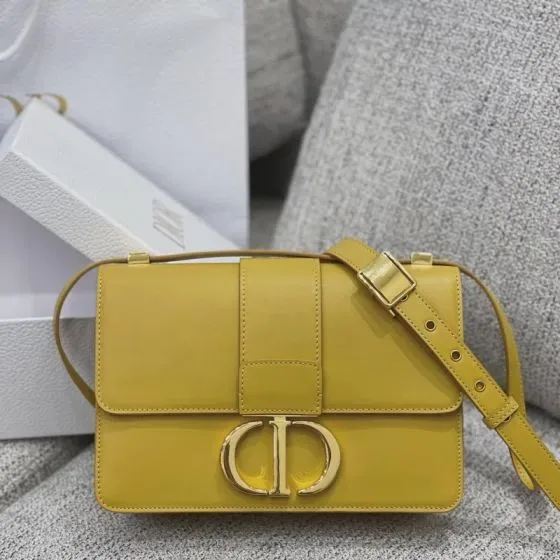 Celine 30 Montaigne Yellow Flap Bag