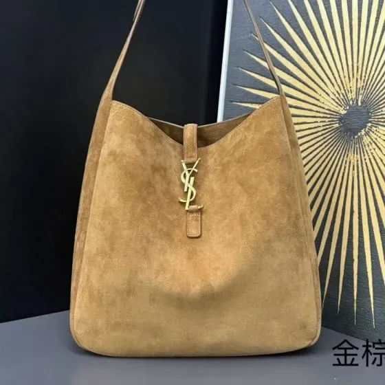 YSL Le 5 7 Supple Hobo Bag Camel Brown Hobo