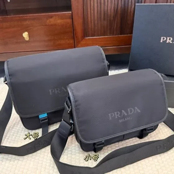 Prada Re-Nylon Messenger Bag Black Crossbody