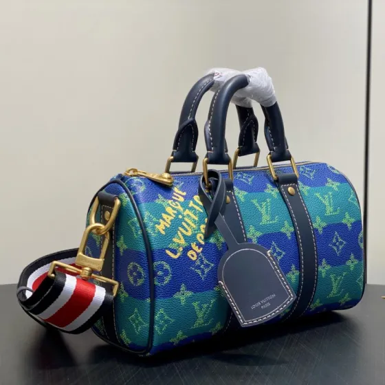 Louis Vuitton Keepall Bandouli re 25 Monogram Surfin Blue Green 25 crossbody