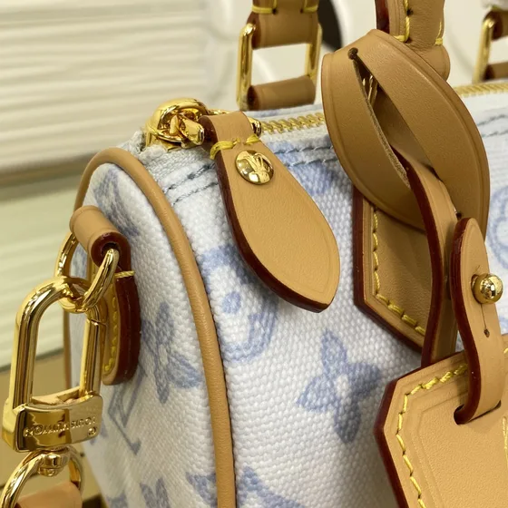 Louis Vuitton Speedy Bandoulière 18 Wit Blauw 18cm Bovenhandgreep
