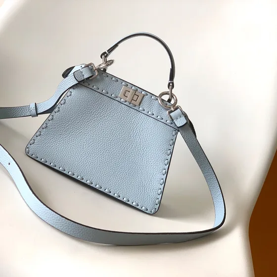 Fendi Peekaboo Iseeu Small Light Blue Top Handle