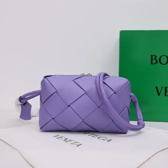 Bottega Veneta Small Cassette Camera Bag Purple Crossbody