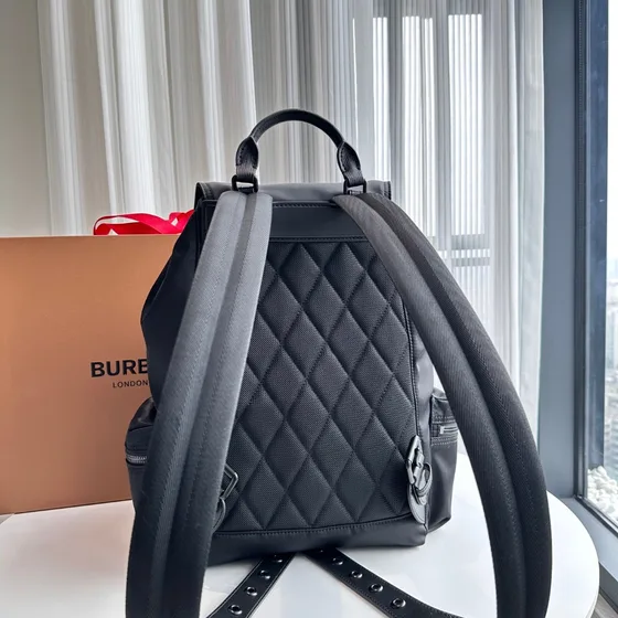Burberry Nylon Drawstring Backpack Black Backpack