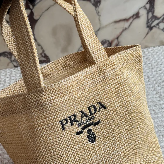 Prada Raffia Tote Bag Natural Beige Tote Bag