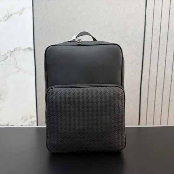 Bottega Veneta Intrecciato Leather Backpack Black Backpack
