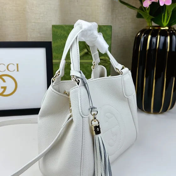 Gucci Soho Top Handle Bag أبيض 23*11*20.5 Top Handle