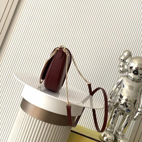 Fendi Fendigraphy Mini Chain Bag Borgoña Crossbody
