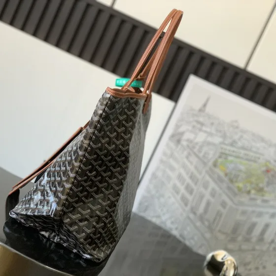 Goyard Saint Louis Hitam Coklat Tote Bag