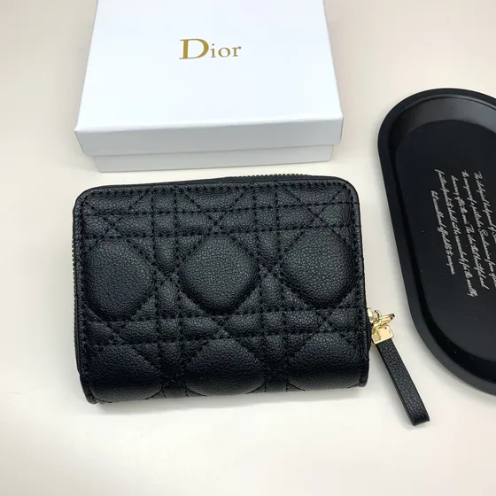 Dior Dior Caro Compact Zipped Cartera Negro Cartera