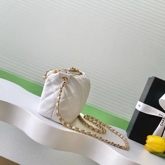 Chanel Pearl Chain Hobo White Hobo