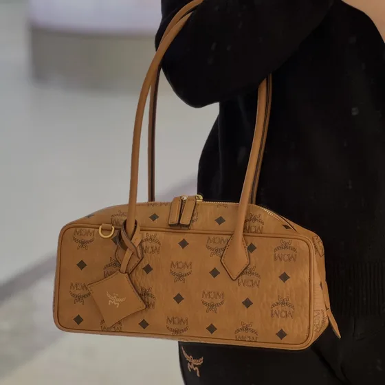 MCM Aren Boston Bag Cognac Shoulder Bag