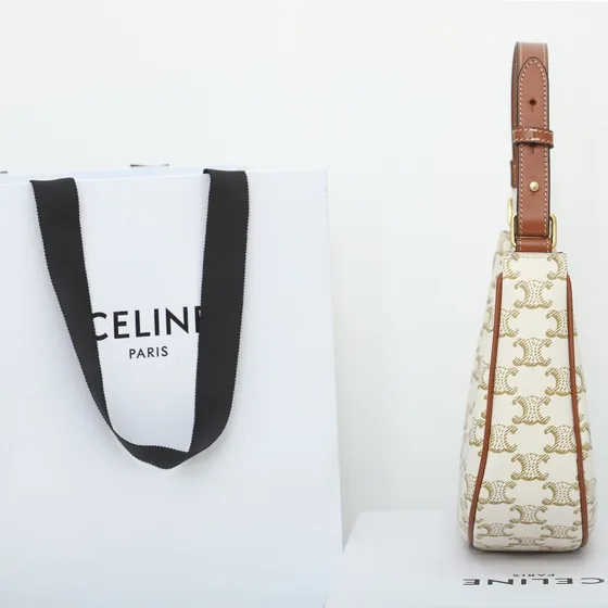 Celine Ava Bag Wit With Triomphe Monogram And Bruin T Hobo