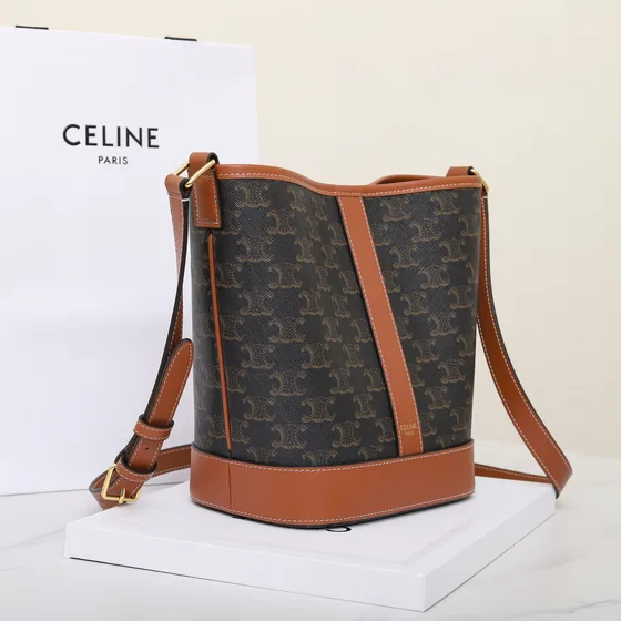 Celine Triomphe Bucket Kahverengi Omuz çantası