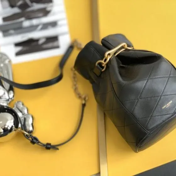YSL Le Maillon Bucket Bag Black Crossbody