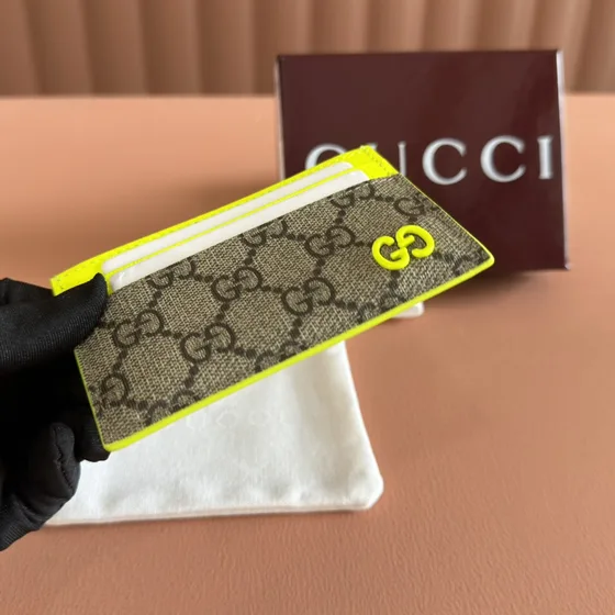 Gucci Gg Card Holder Beige/Neon Geel Card Holder
