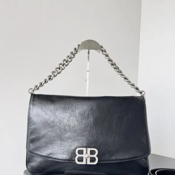 Balenciaga Bb Soft Large Flap Bag Black Shoulder Bag