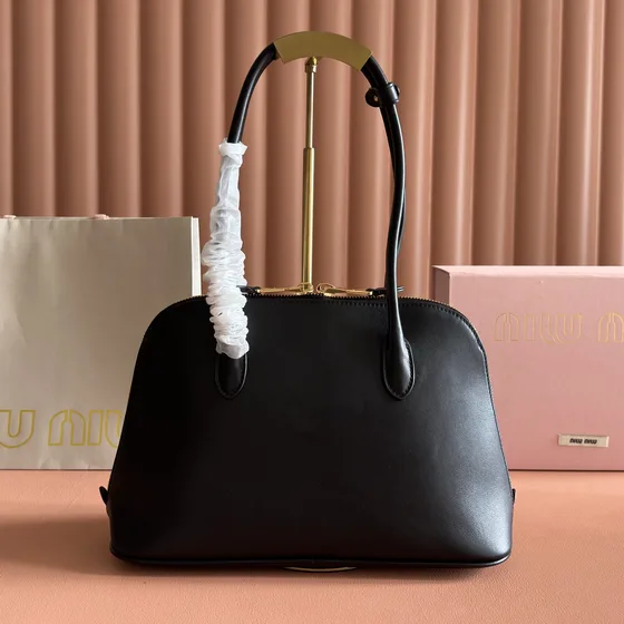 Miu Miu Leather Top-Handle Bag Black Top Handle