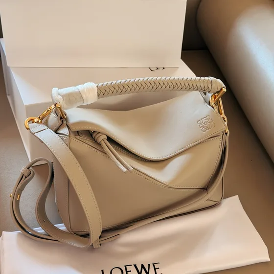 Loewe Puzzle Edge Small Bag Shell Gray Tophåndtag