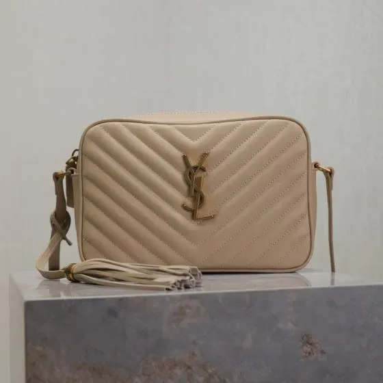 YSL Lou Camera Bag Beige Crossbody