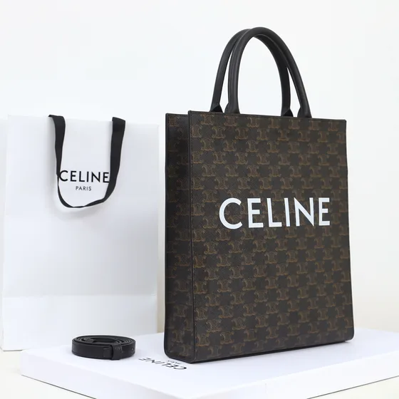 Celine Vertical Cabas Marrom Bolsa tote