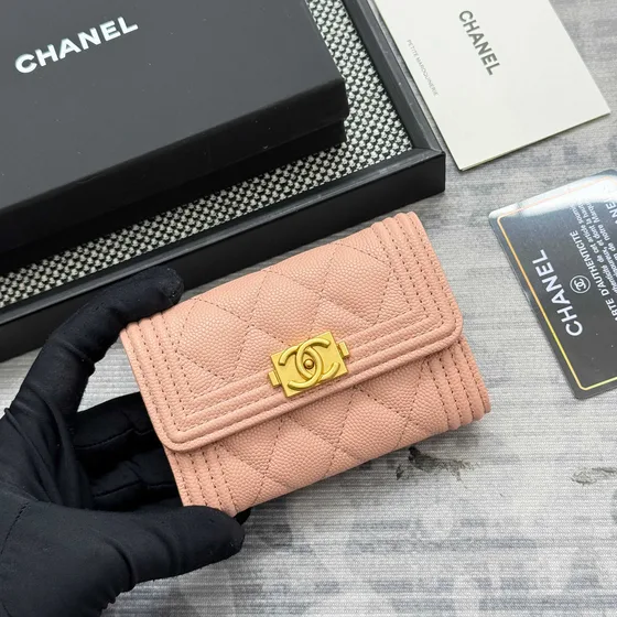 Chanel Boy Pink Card Holder
