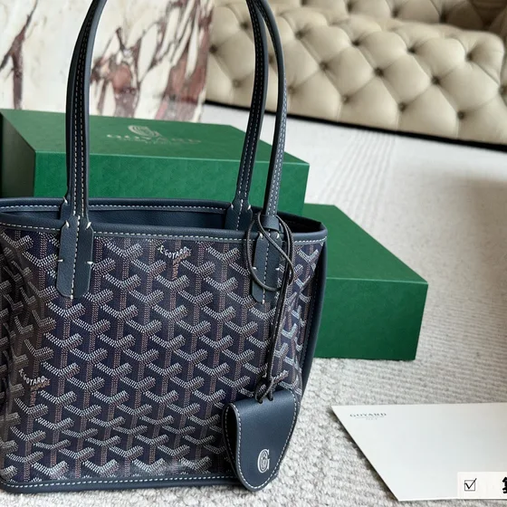 Goyard Anjou Mini Marineblå Blå Shopperveske