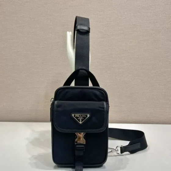 Prada Re-Nylon Smartphone Case Black Crossbody
